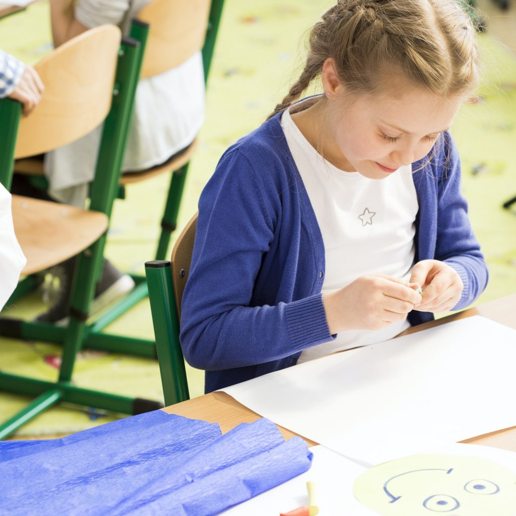 Girl creating the picture